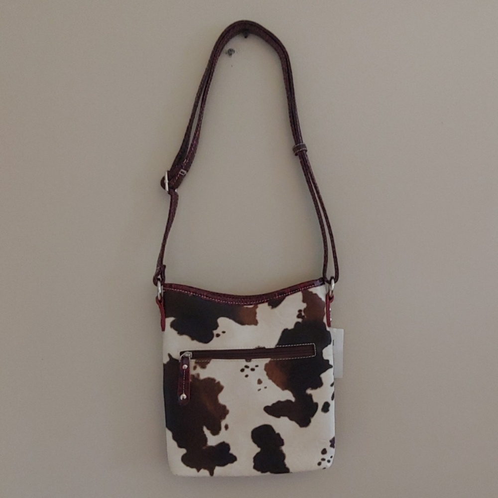 Western Cow Print Concealed Guns Rhinestone Purse - Picture 3 of 8